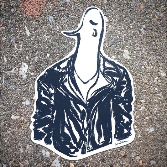 “Tuff Guy” Hand-Drawn Original Illustrated Sticker || Sadboi || Emo